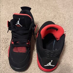 Jordan Kids Black and Red Sneakers